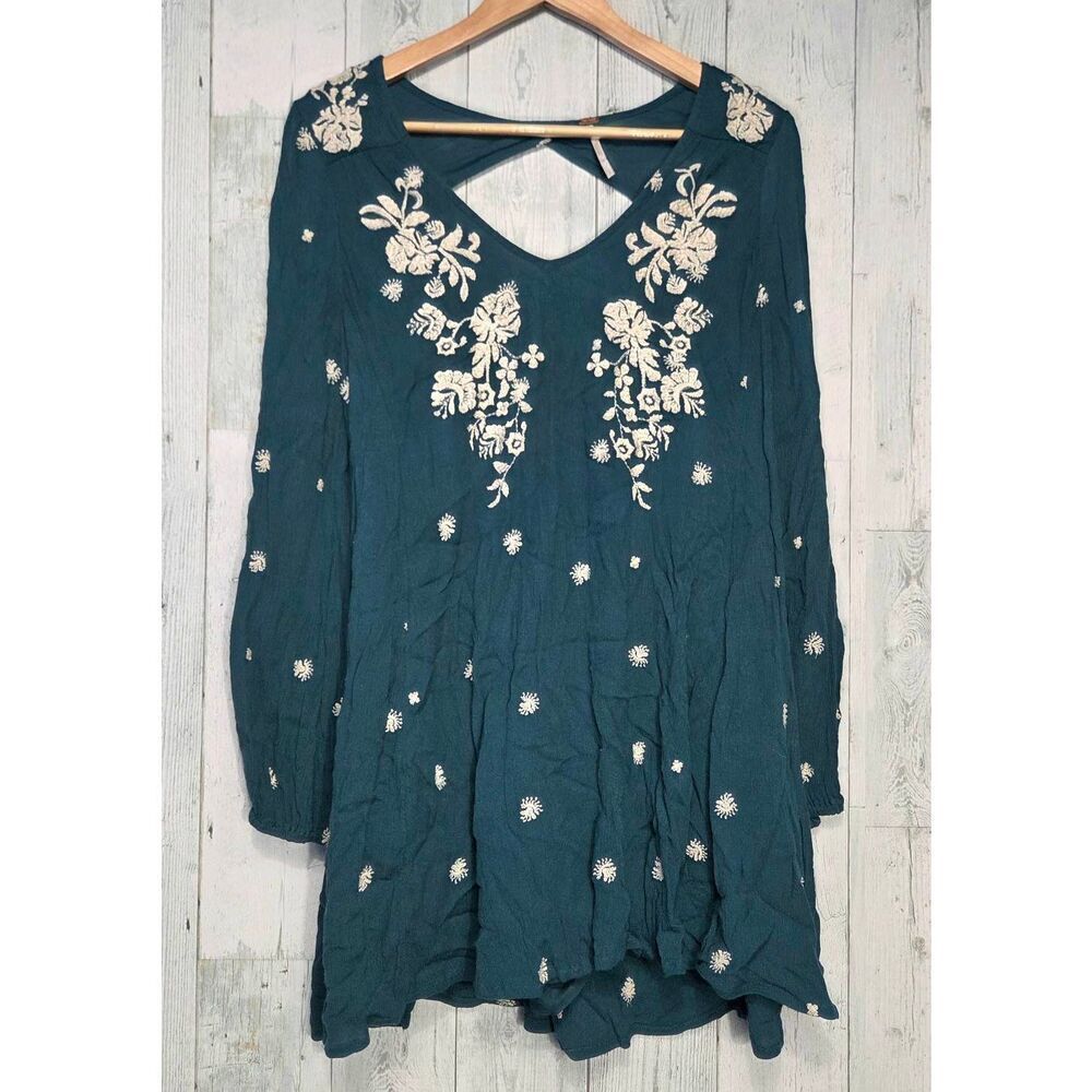 Free People Sweet Tennessee Embroidered Boho Mini Dress Sz. S - Picture 2 of 12